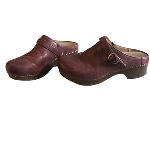 Dansko Ruby Burgundy Leather Clogs Size 36 Comfort Slip-On Shoes